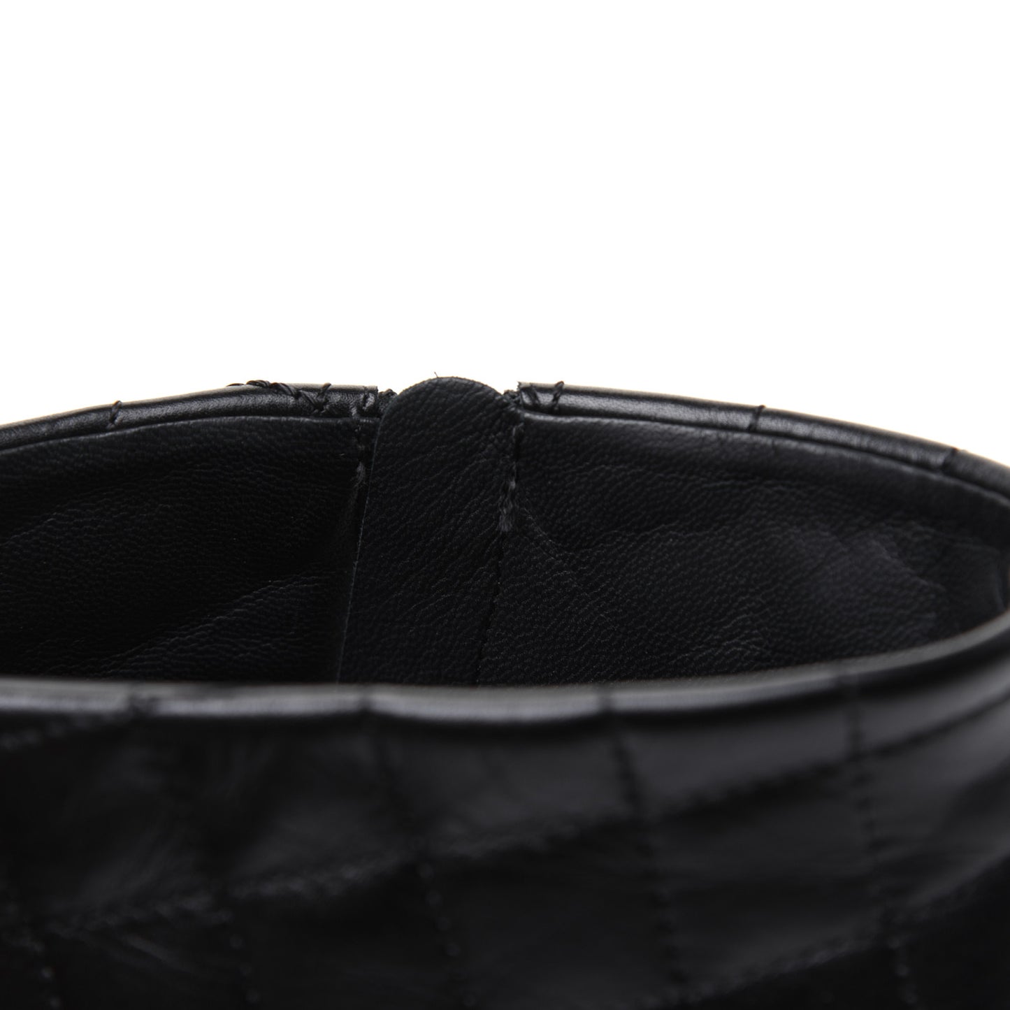 Calfskin Quilted Cap Toe Short Boots 39 Black