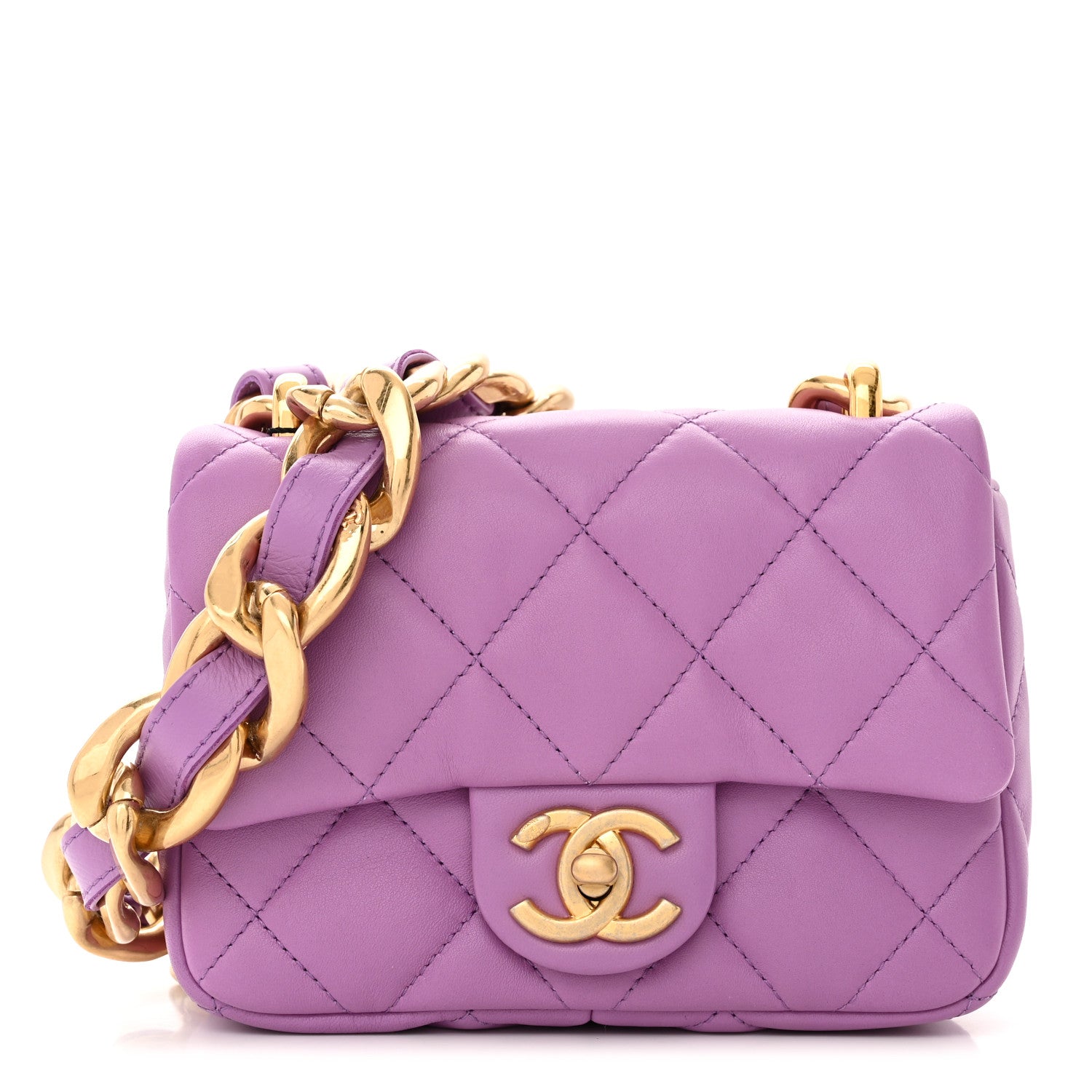 Chanel Lambskin Quilted Mini Funky Town Flap Purple 1 of 11