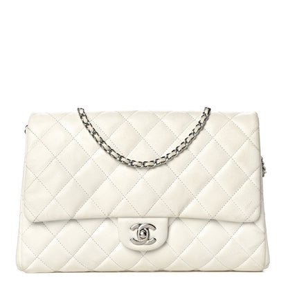 Chanel Caviar Quilted Clutch With Chain Flap White 1 of 21