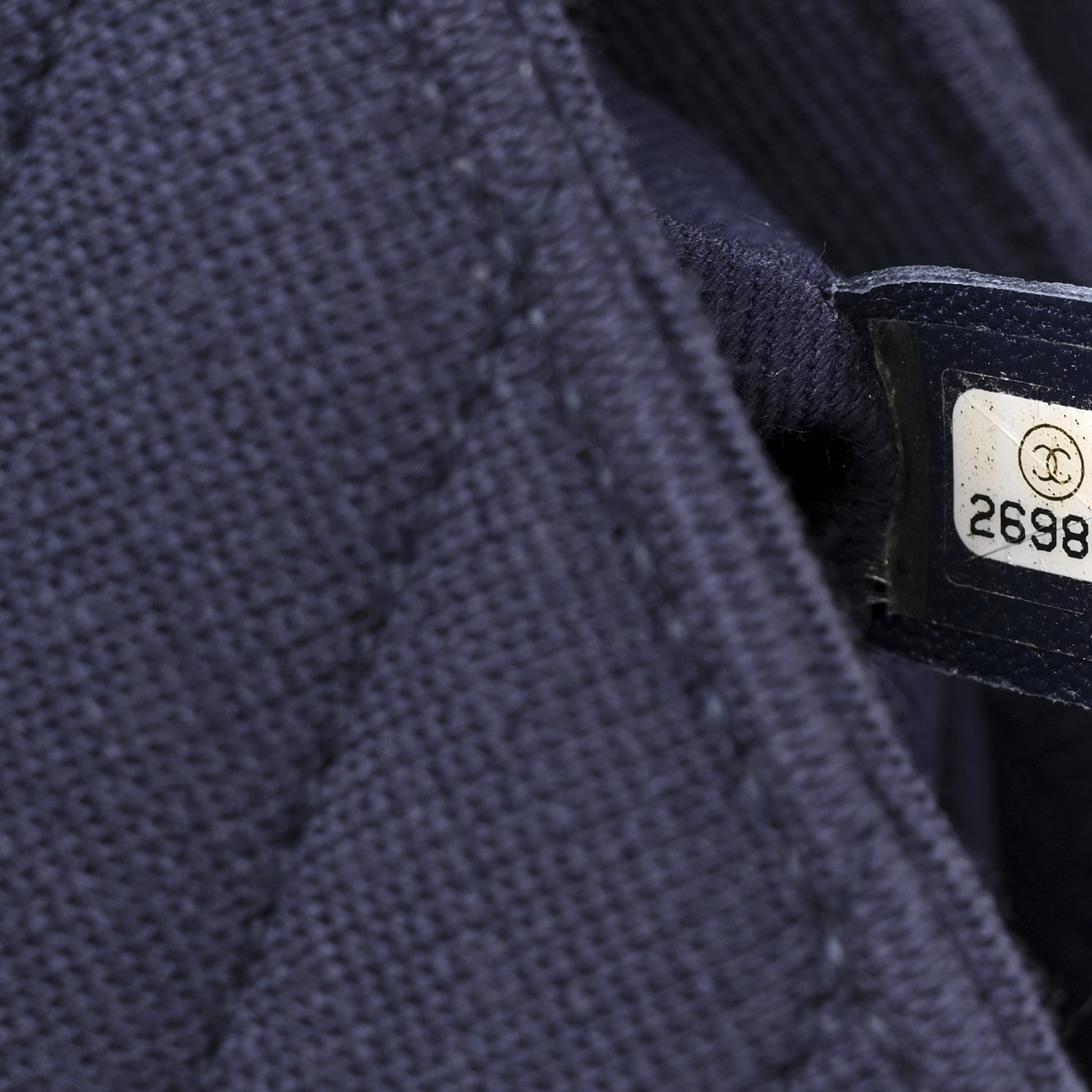 Chanel Jersey Chevron Quilted Small Trendy CC Dual Handle Flap Bag Navy Blue 8 of 11