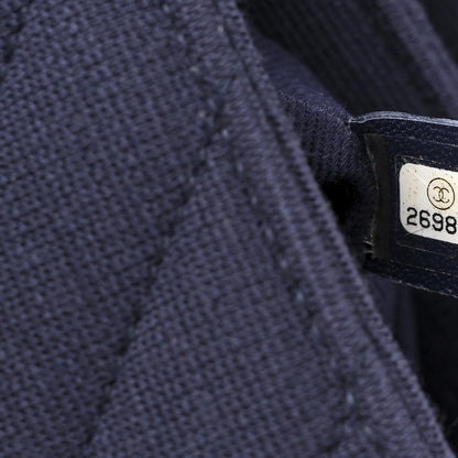 Chanel Jersey Chevron Quilted Small Trendy CC Dual Handle Flap Bag Navy Blue 8 of 11