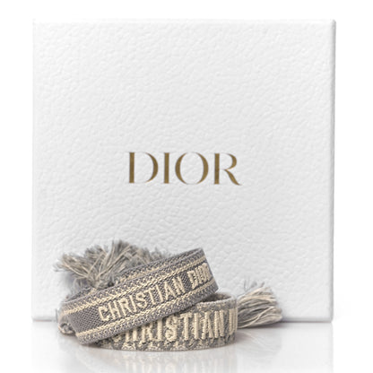 Christian Dior Woven Cotton Friendship Bracelet Set Grey 4 of 4