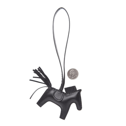 Hermes Milo Lambskin Grigri Rodeo Horse Bag Charm PM So Black 2 of 4
