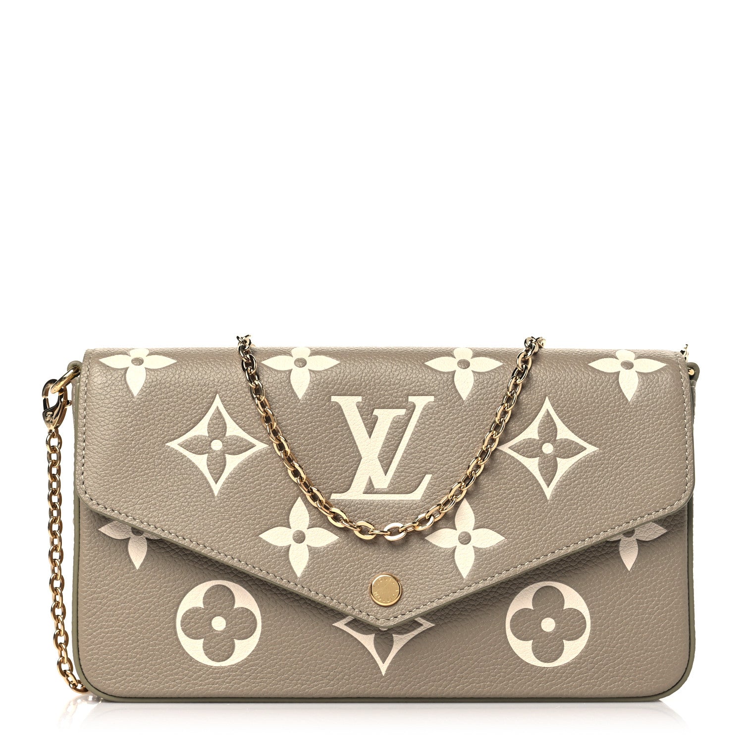 Louis Vuitton Empreinte Monogram Giant Felicie Pochette Khaki Cream 1 of 10