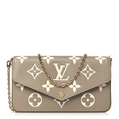 Louis Vuitton Empreinte Monogram Giant Felicie Pochette Khaki Cream 1 of 10