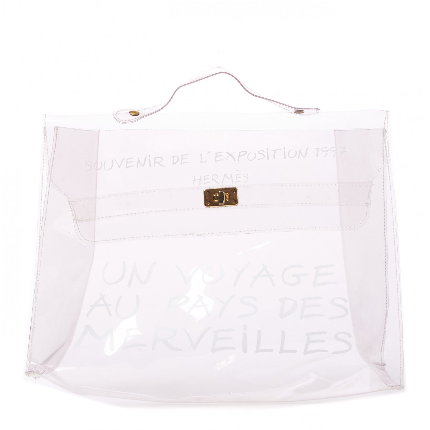 Hermes Vinyl Souvenir De L'Exposition Kelly Transparent 1 of 6