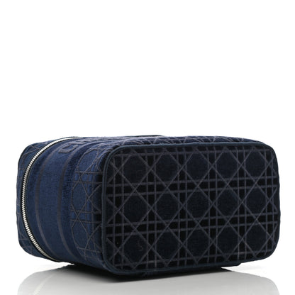 Christian Dior Velvet Cannage Diortravel Vanity Case Blue 4 of 8