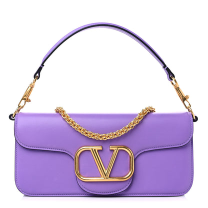 Valentino Garavani Calfskin Vlogo Loco Shoulder Bag Glicine 1 of 9