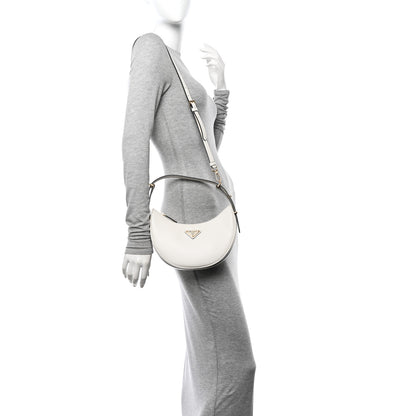 Prada Soft Calfskin Arque Shoulder Bag White 2 of 10