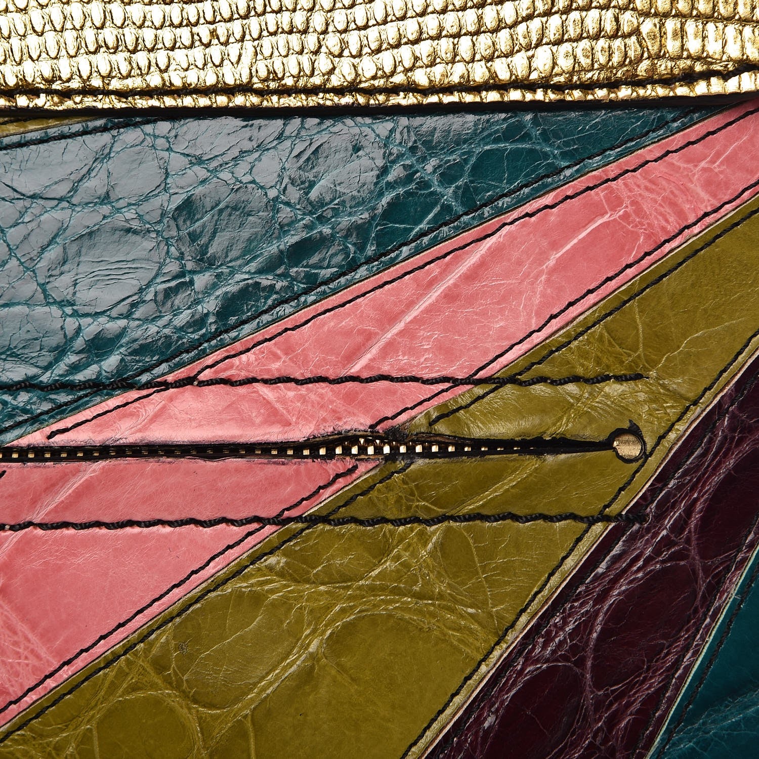 Valentino Garavani Patchwork Crocodile Dome Handbag Multicolor 10 of 10
