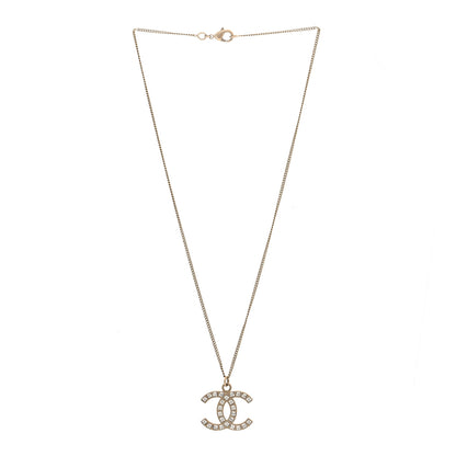 Chanel Baguette Crystal CC Necklace Light Gold 3 of 4