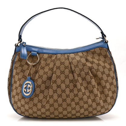 Gucci Monogram Medium Sukey Hobo Blue 1 of 11