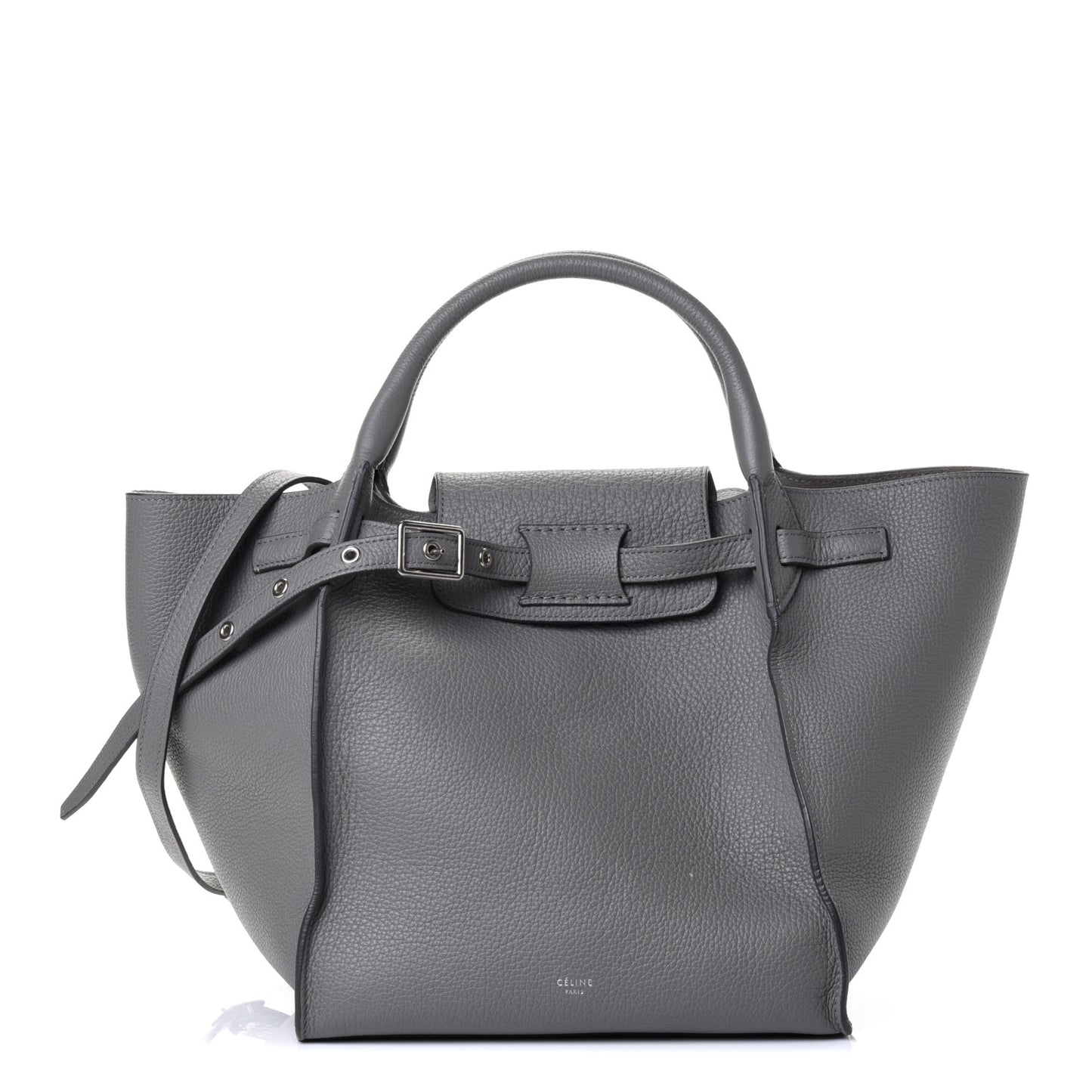 Supple Grained Calfskin Small Big Bag Grey