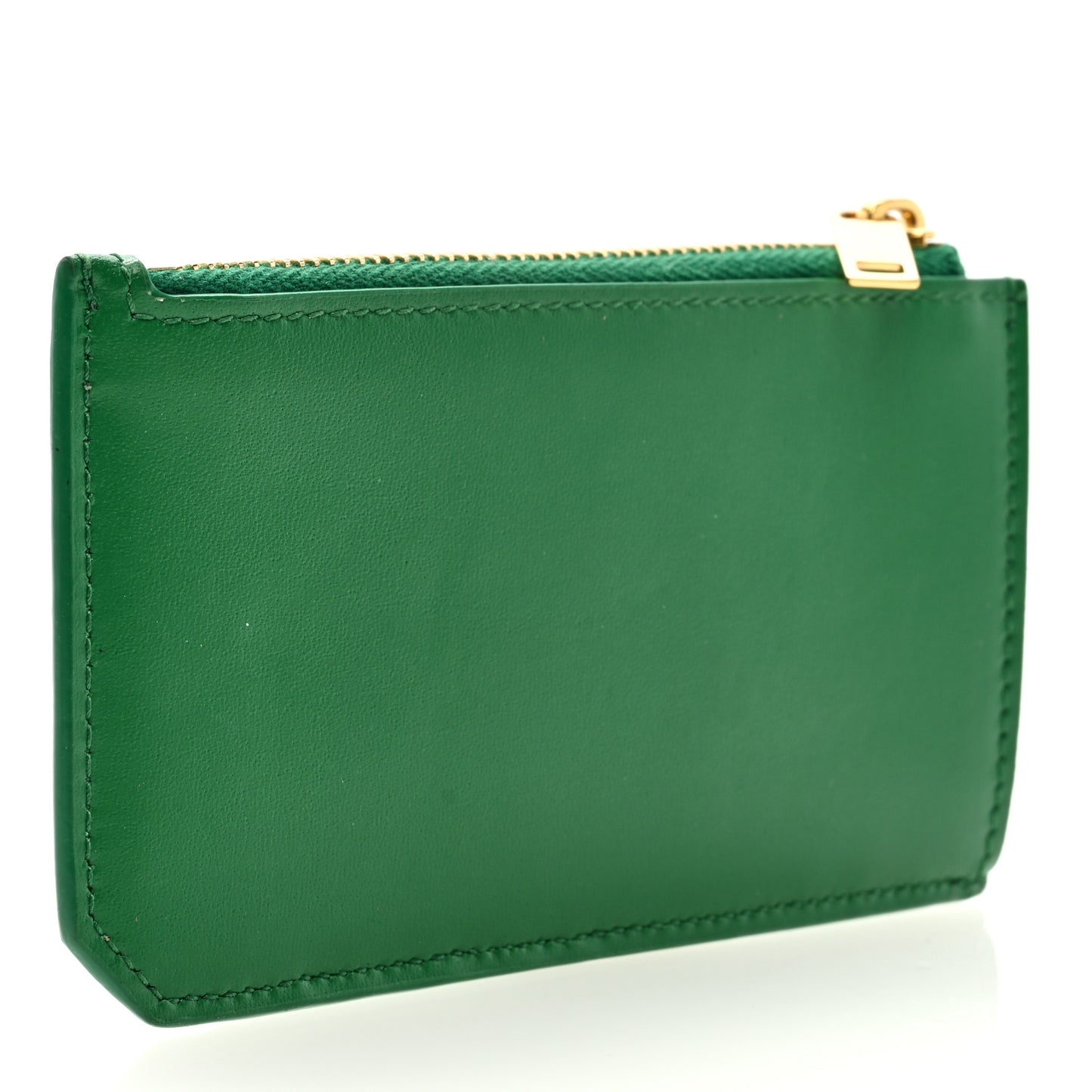 Calfskin 5 Fragments Zip Pouch Card Holder New Vert Praire
