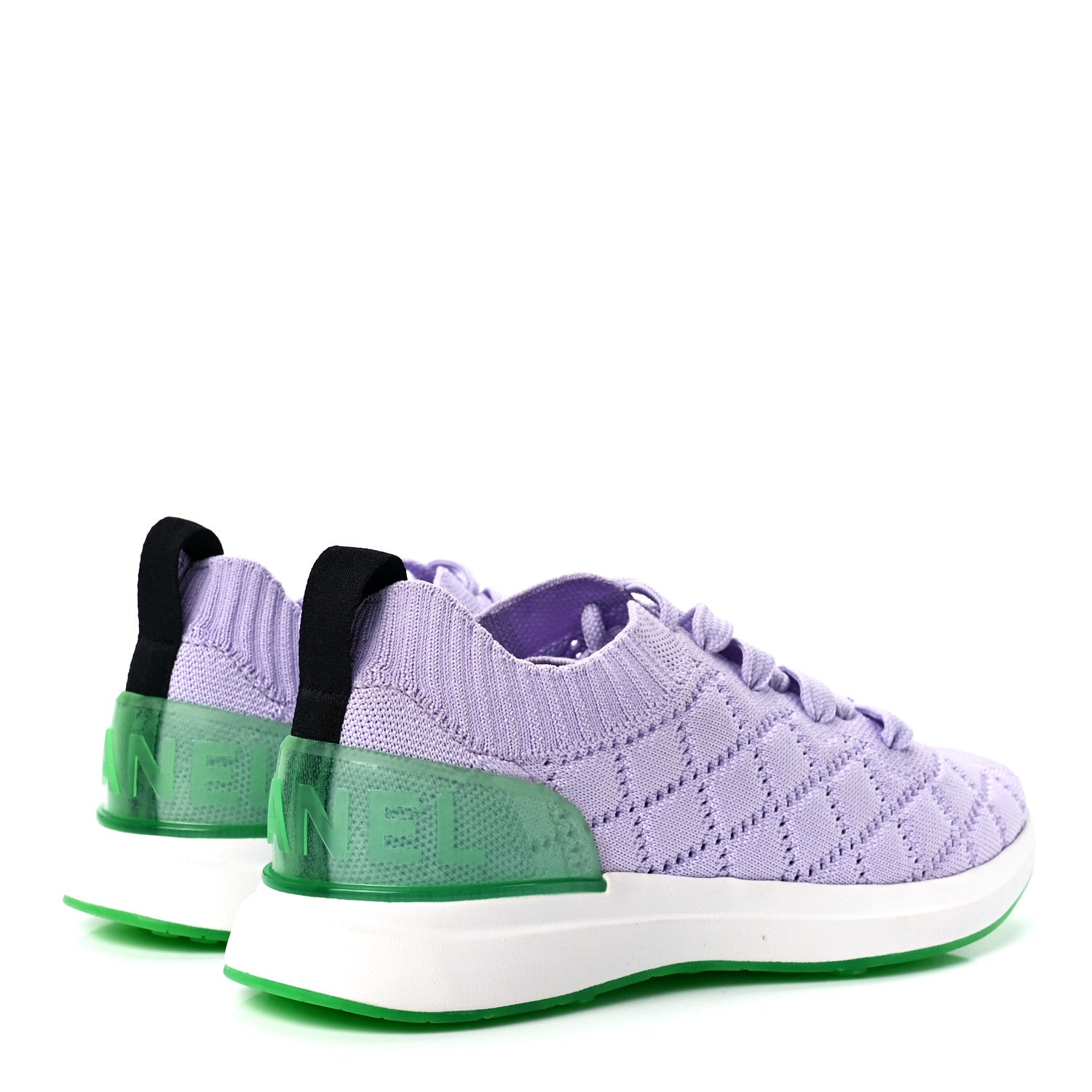 Chanel Mixed Fibers Quilted Womens CC Sneakers 36 Purple 4 of 8