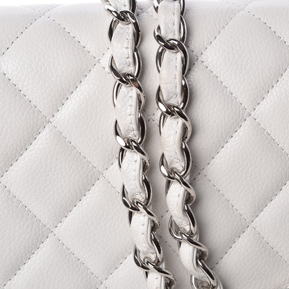 Chanel Caviar Quilted Jumbo Double Flap White 14 of 14