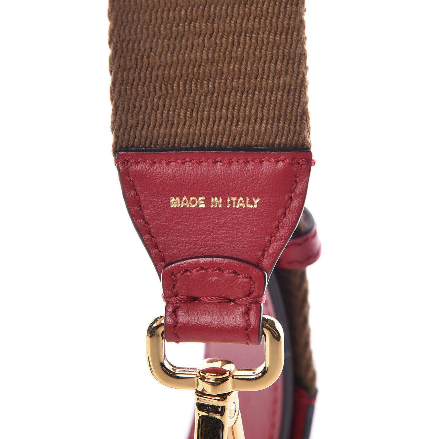 Ribbon Vitello Century FF 1974 Studded Strap You Fango Marrone Fragola