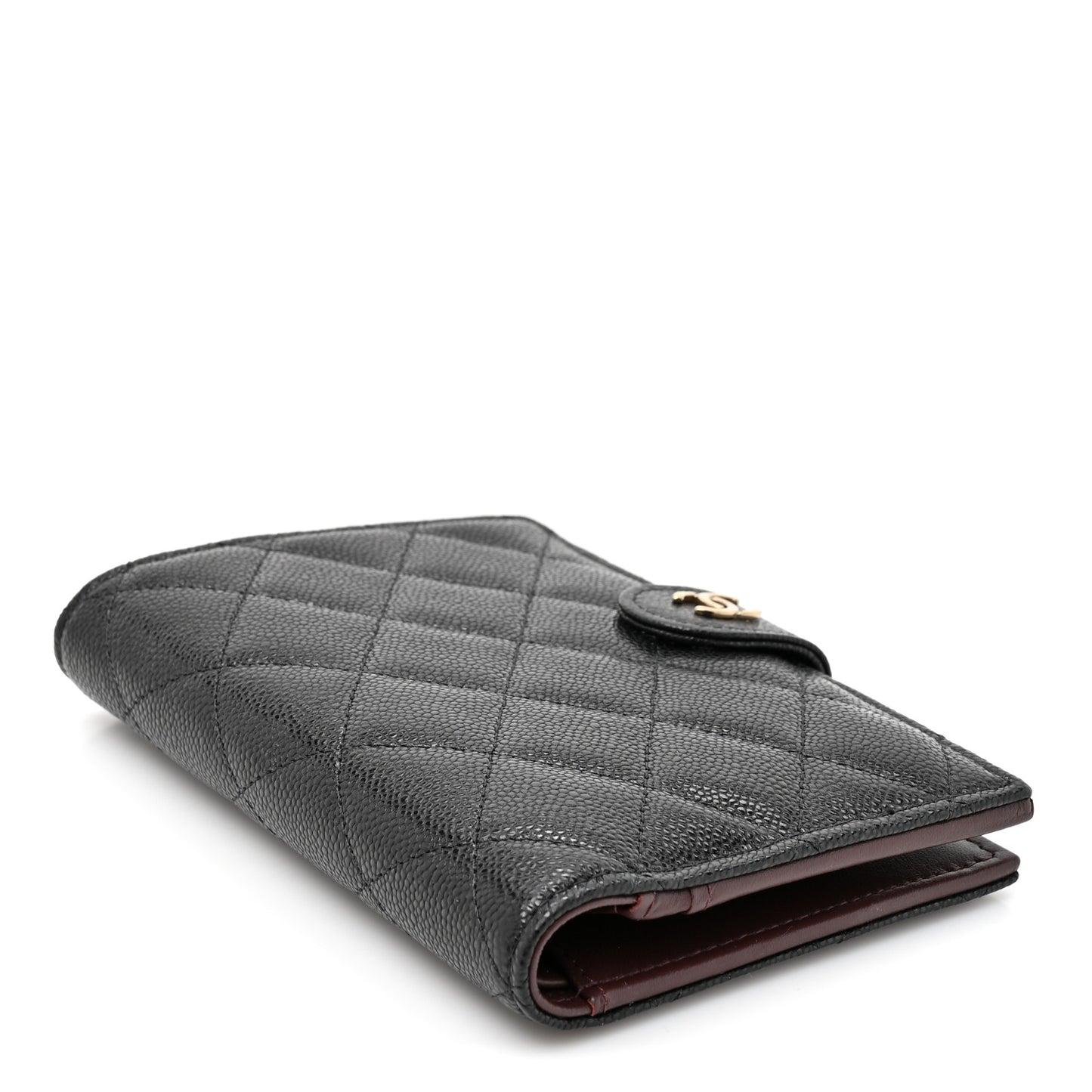 Caviar Quilted Passport Holder Black