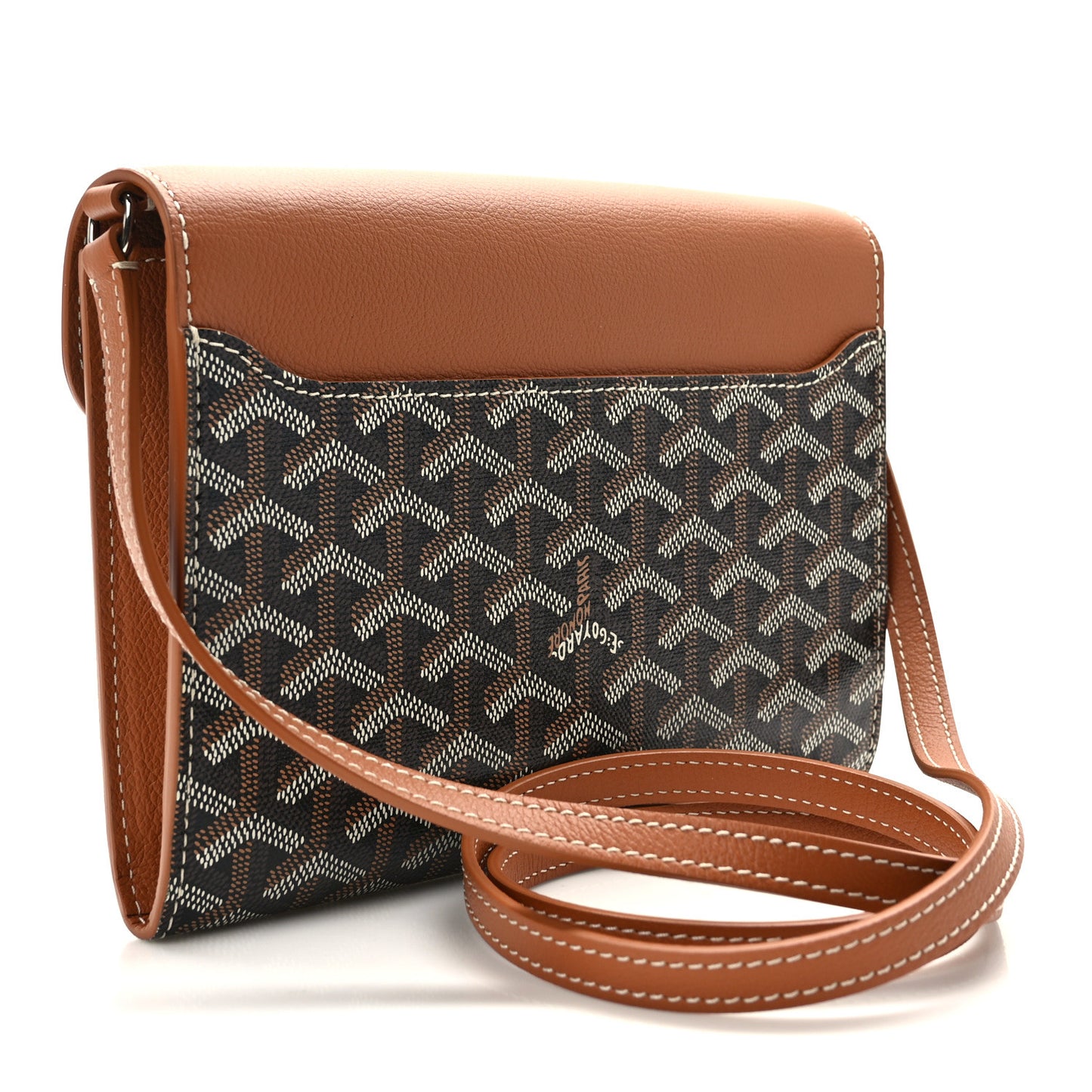 Goyardine Calfskin Chypre Wallet Pouch Black Gold