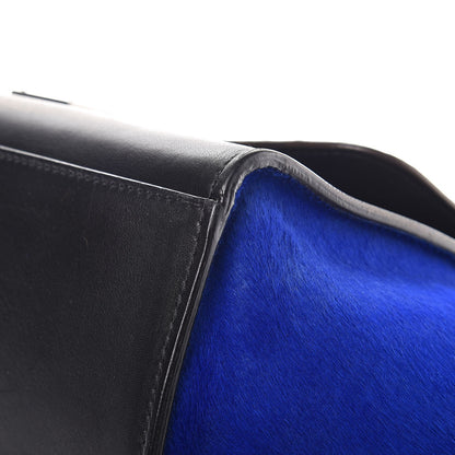 Celine Pony Hair Smooth Calfskin Tri-color Medium Trapeze Cobalt 13 of 17