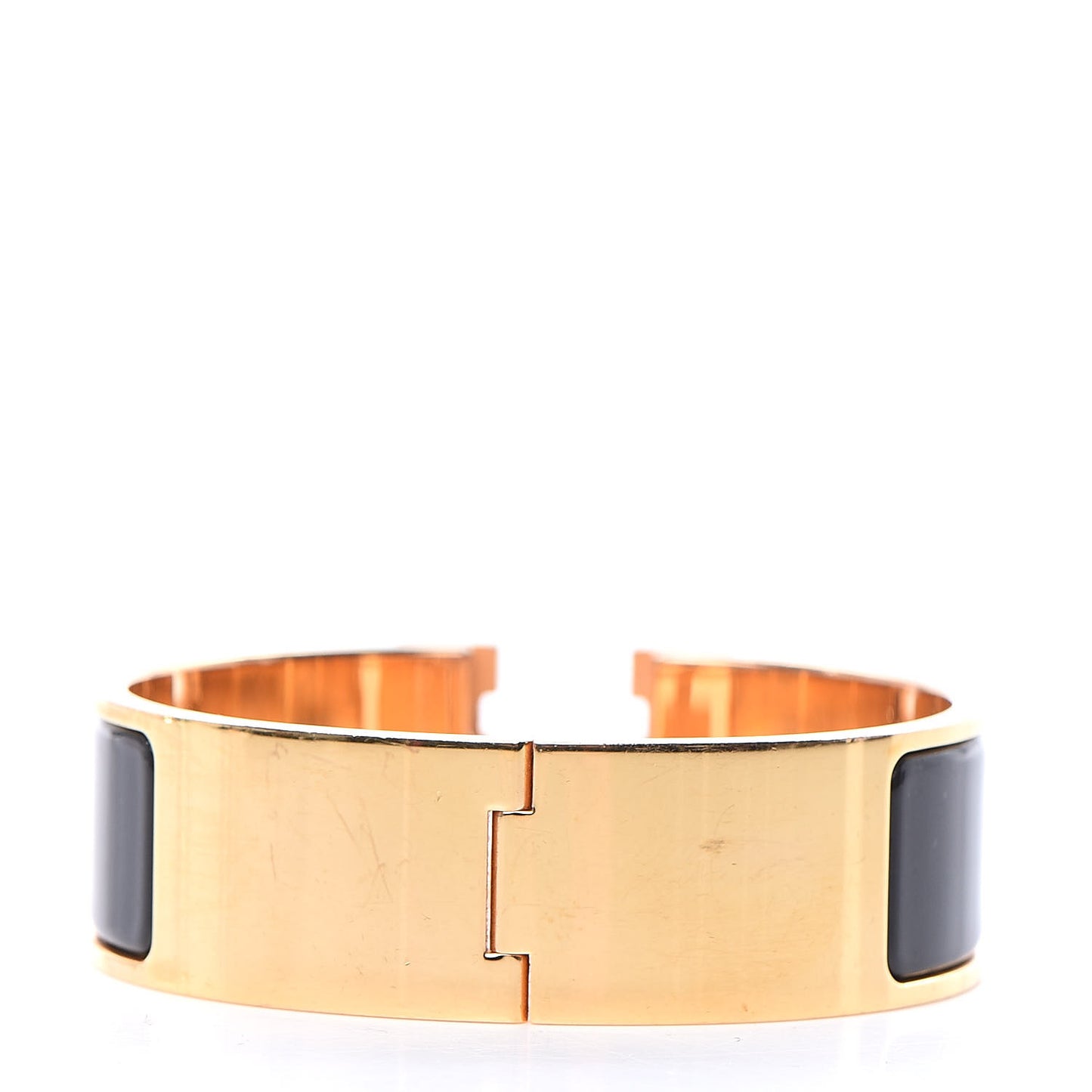 Enamel Wide Clic Clac H Bracelet GM Black