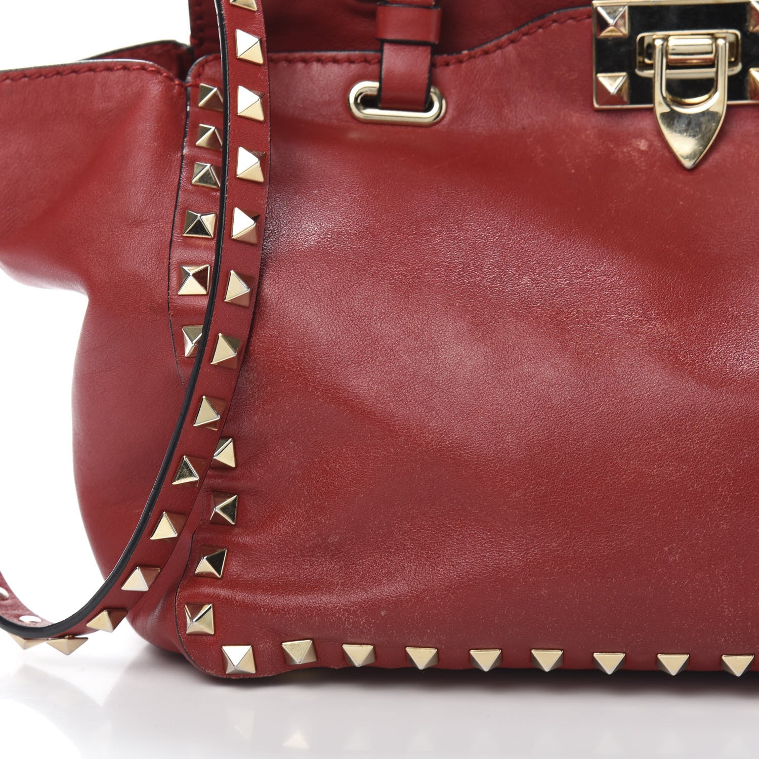Valentino Garavani Vitello Small Rockstud Tote Rosso Valentino 13 of 18