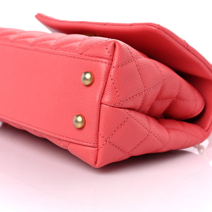 Chanel Caviar Quilted Mini Coco Handle Flap Coral 9 of 11