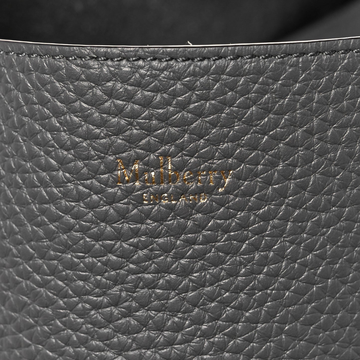 Heavy Grain Calfskin Millie Tote Charcoal