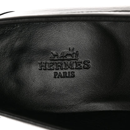 Hermes Goatskin Womens Royal Loafers 36.5 Black 7 of 12