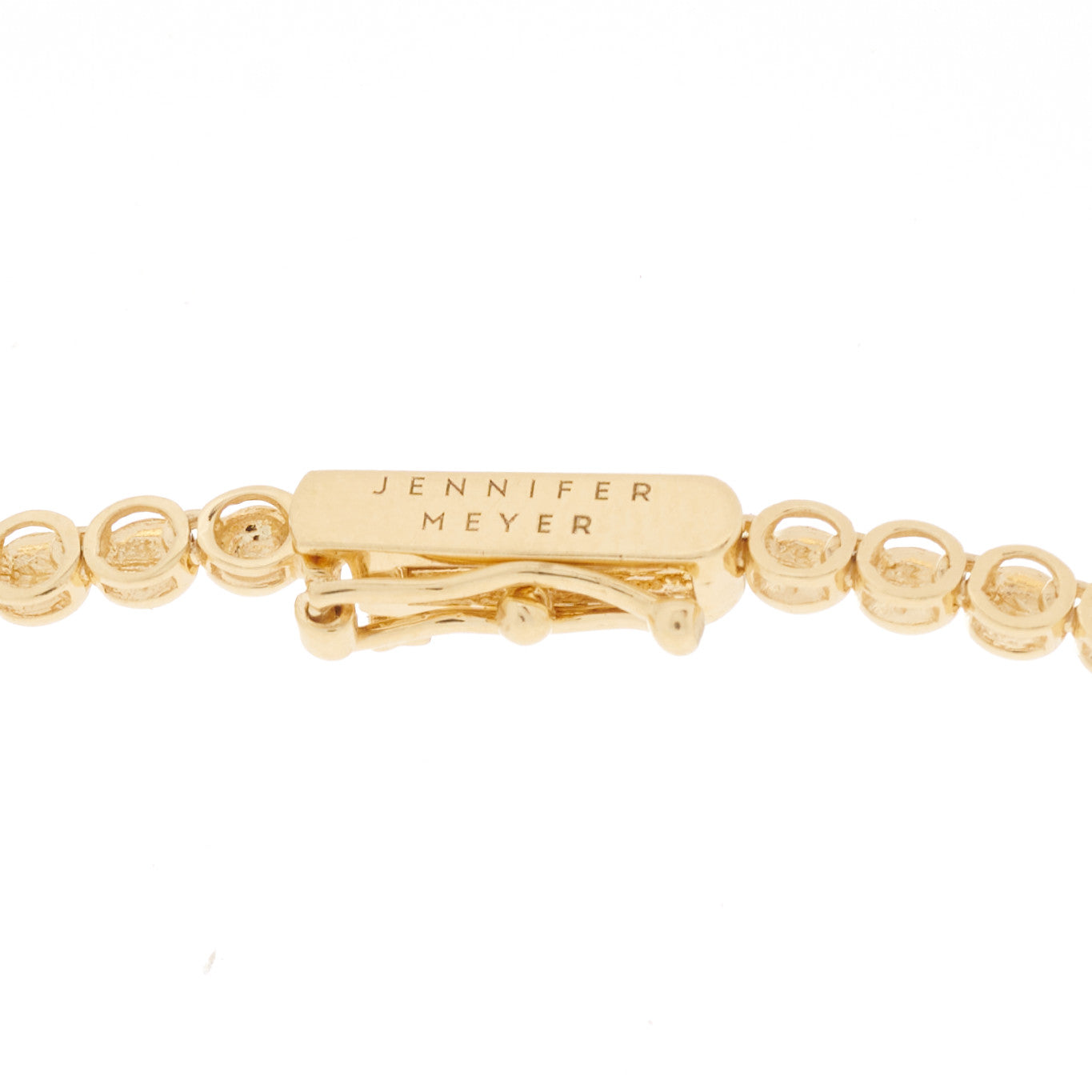 Jennifer Meyer 18K Yellow Gold Pink Sapphire Graduated Tennis Necklace 5 of 5