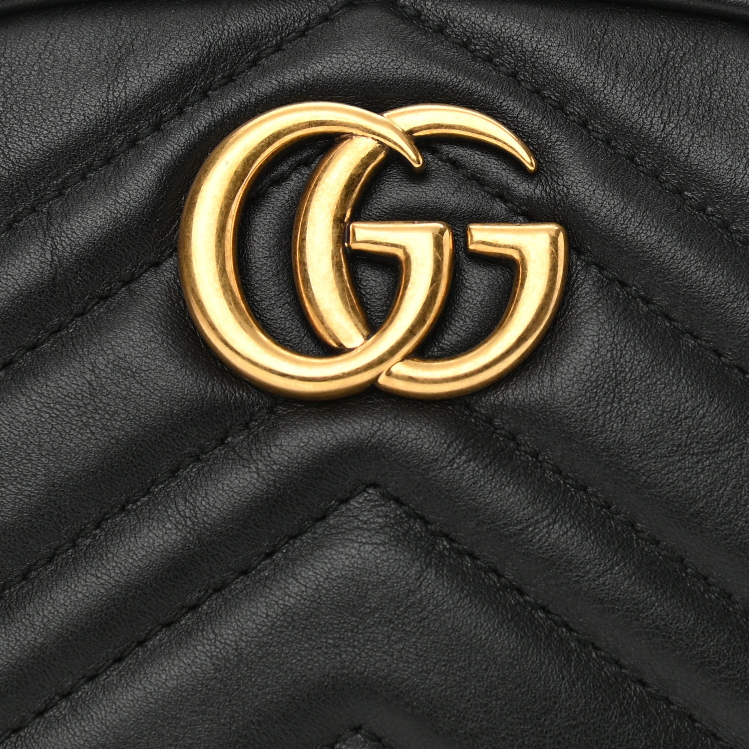 Gucci Calfskin Matelasse GG Marmont Belt Bag 85 34 Black 8 of 11