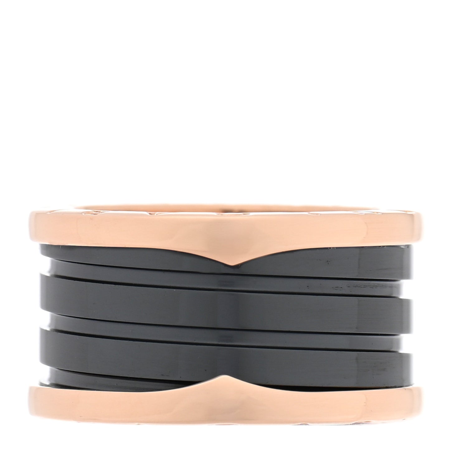 18K Rose Gold Black Ceramic B.Zero1 Four-Band Ring 56 7.5