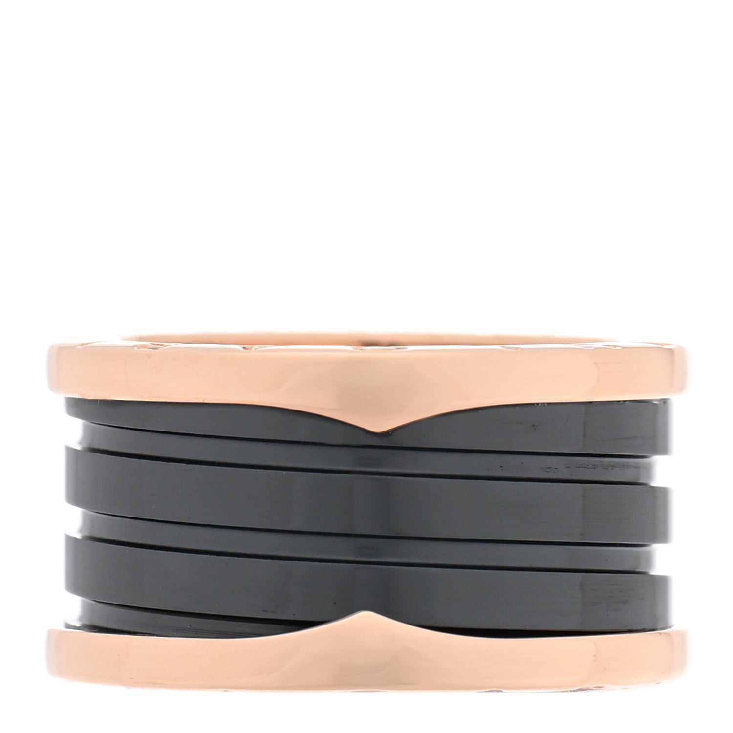 Bulgari 18K Rose Gold Black Ceramic B.Zero1 Four-Band Ring 56 7.5 1 of 4