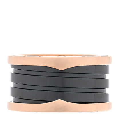 Bulgari 18K Rose Gold Black Ceramic B.Zero1 Four-Band Ring 56 7.5 1 of 4