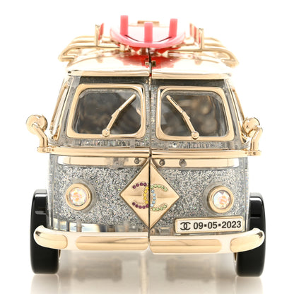 Chanel Plexiglass Crystal Glitter Los Angeles Mini Van Minaudiere Silver Gold Pink 11 of 12