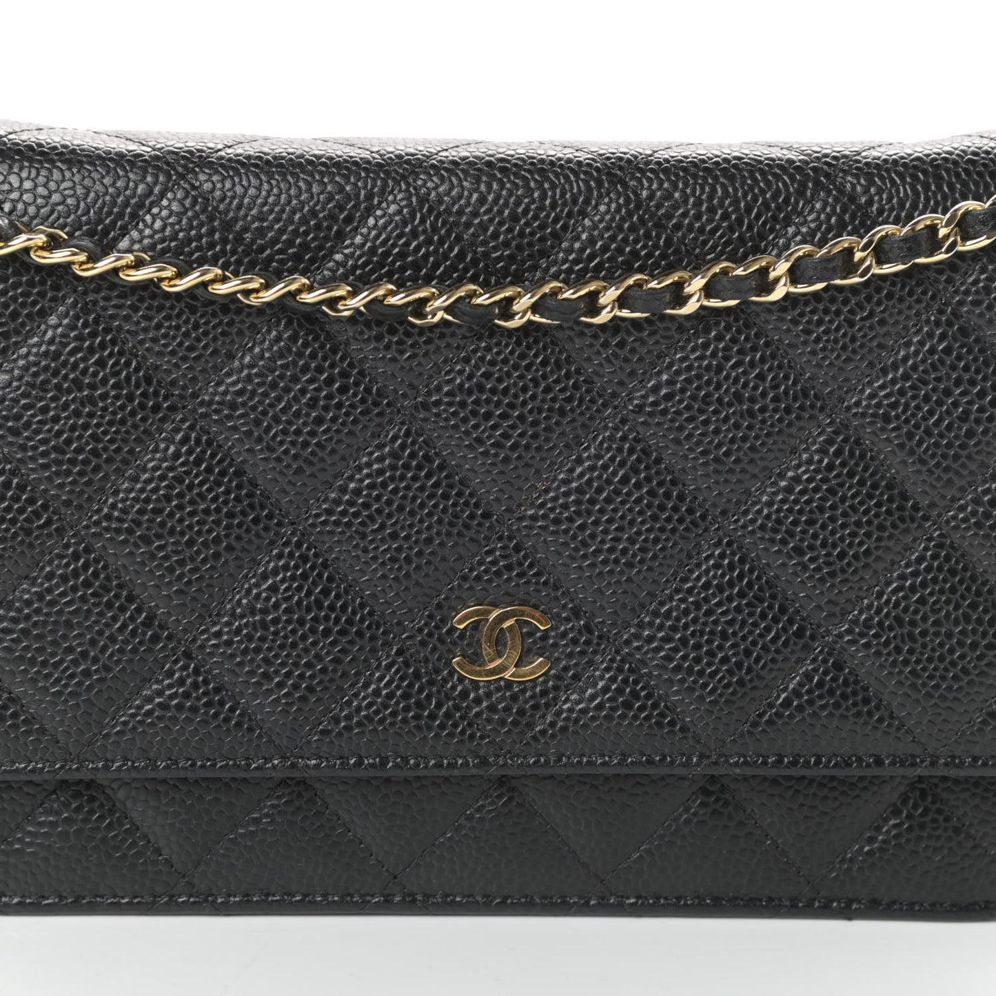 Caviar Quilted Wallet On Chain WOC Black