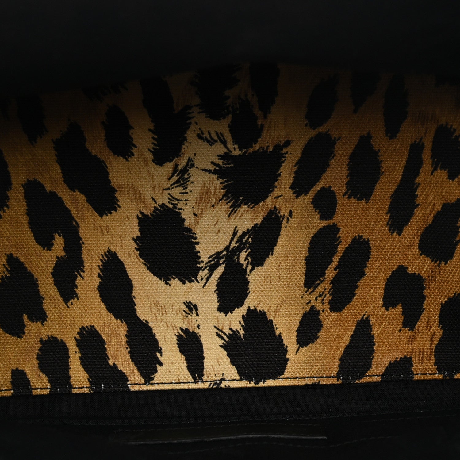 Balenciaga Cotton Canvas Satin Calfskin Leopard Print Logo Navy Cabas S Beige Black 6 of 11