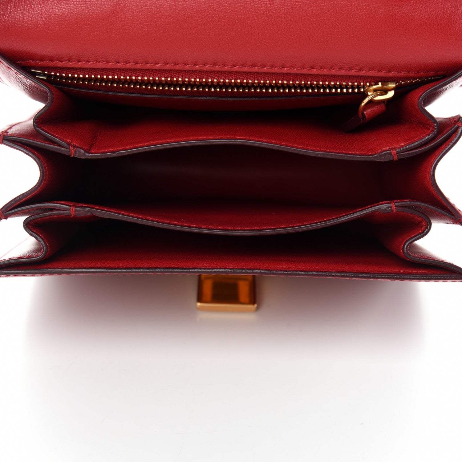 Celine Smooth Calfskin Small Classic Box Flap Bag Red 5 of 11