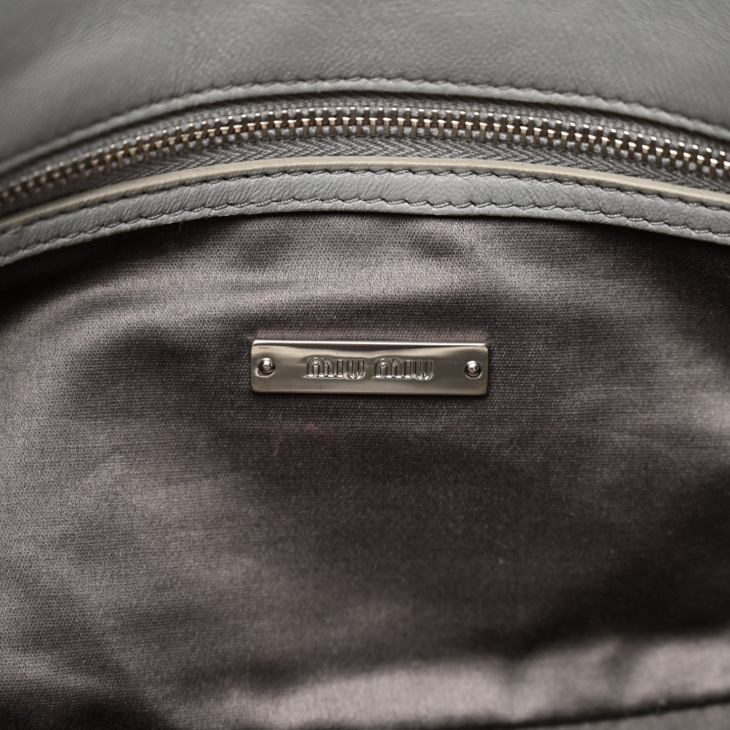Nappa Matelasse Crystal Flap Clutch Grey