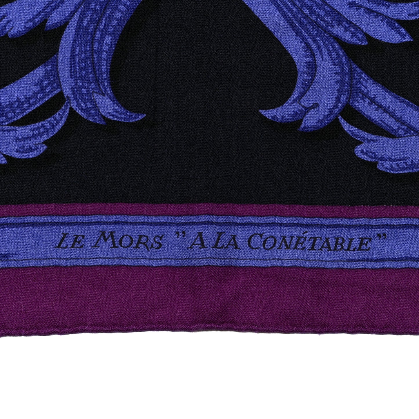 Cashmere Silk Le Mors a La Conetable Shawl 140 Rouge H Violet Parme