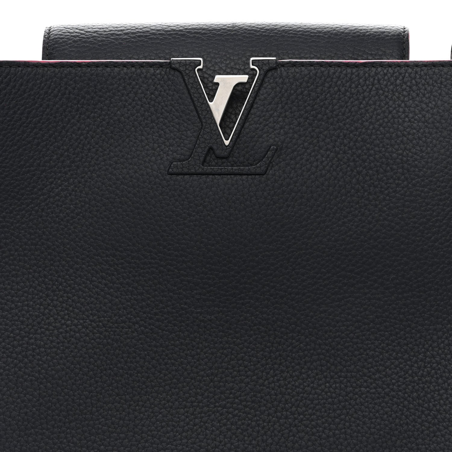 Louis Vuitton Taurillon Capucines MM Black Fuchsia 8 of 12
