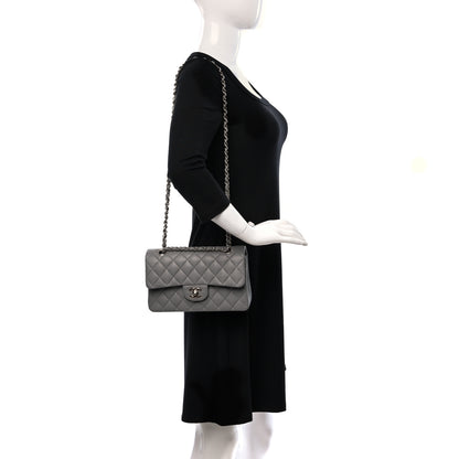 Chanel Caviar Quilted Small Double Flap Grey 2 of 10