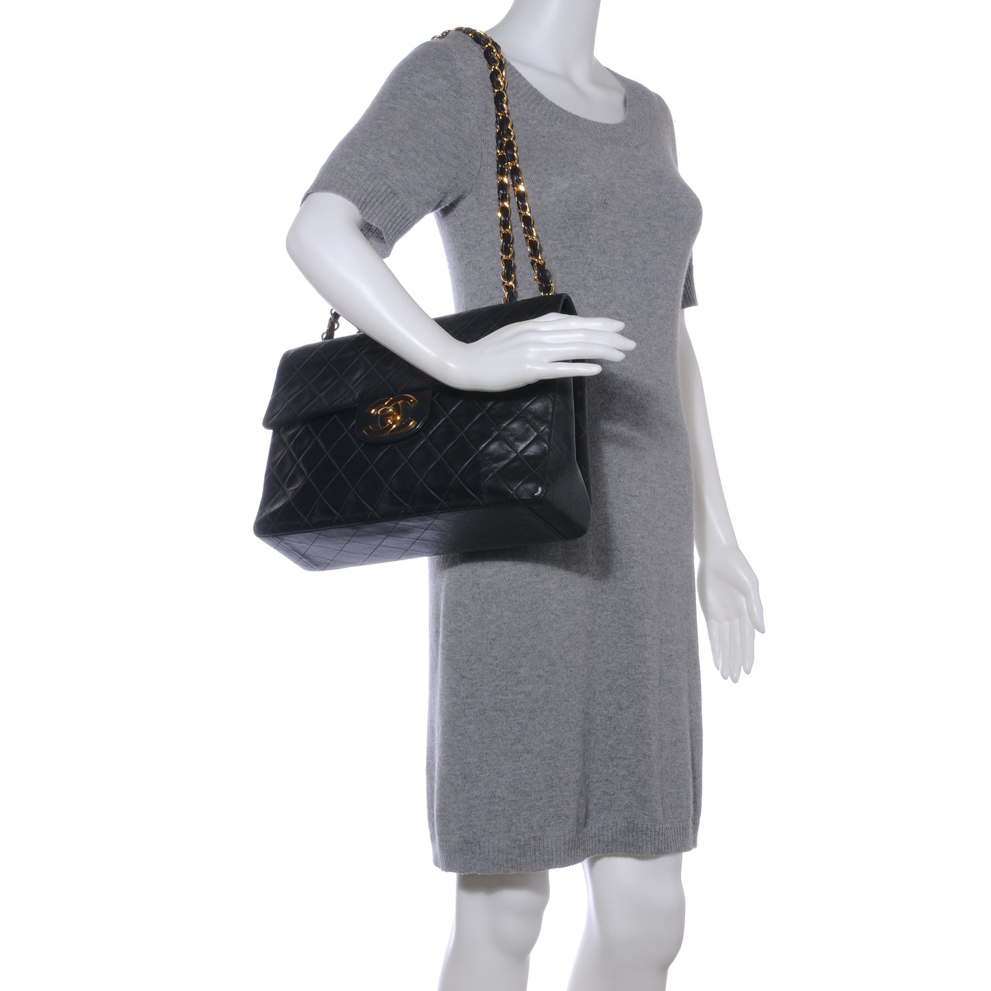 Lambskin XL Jumbo Flap Black