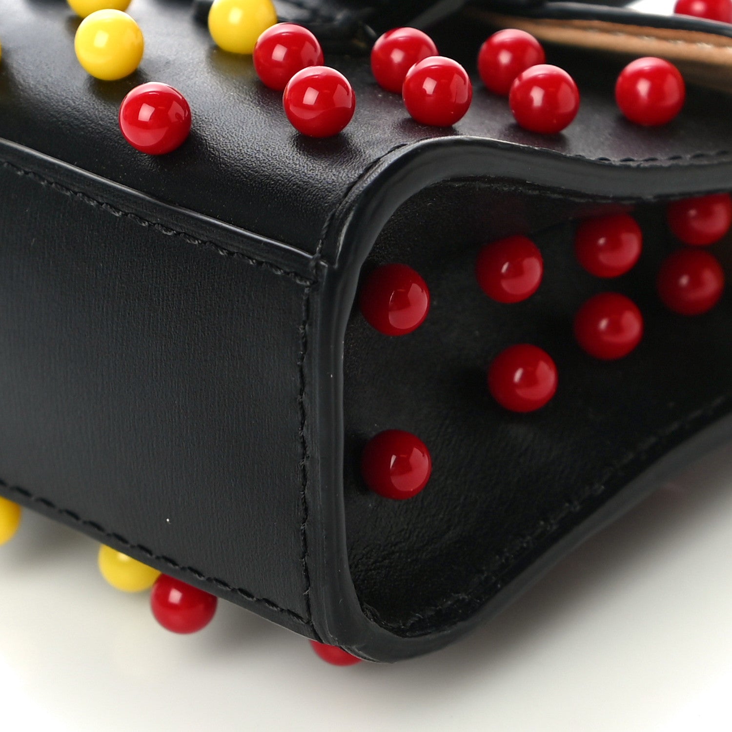 Delvaux Calfskin Studded Anvers Mini Brillant Bag Charm Black 9 of 9