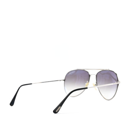Tom Ford Indiana Aviator Sunglasses TF497 Silver 4 of 6