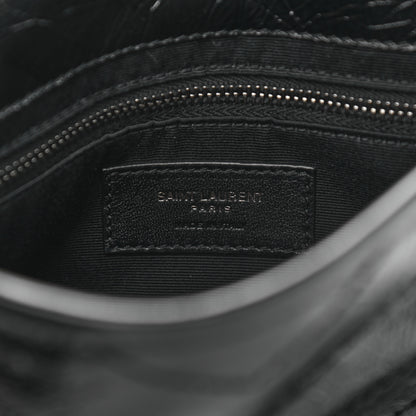 Saint Laurent Crinkled Calfskin Matelasse Monogram Niki Chain Wallet Black 6 of 12