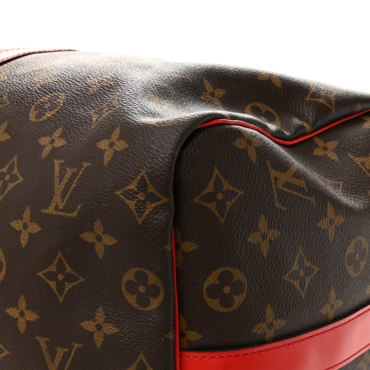 Louis Vuitton Calfskin Monogram Keepall Bandouliere 50 Coquelicot 9 of 10