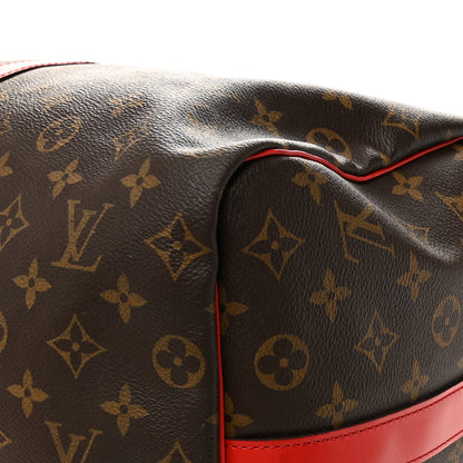 Louis Vuitton Calfskin Monogram Keepall Bandouliere 50 Coquelicot 9 of 10