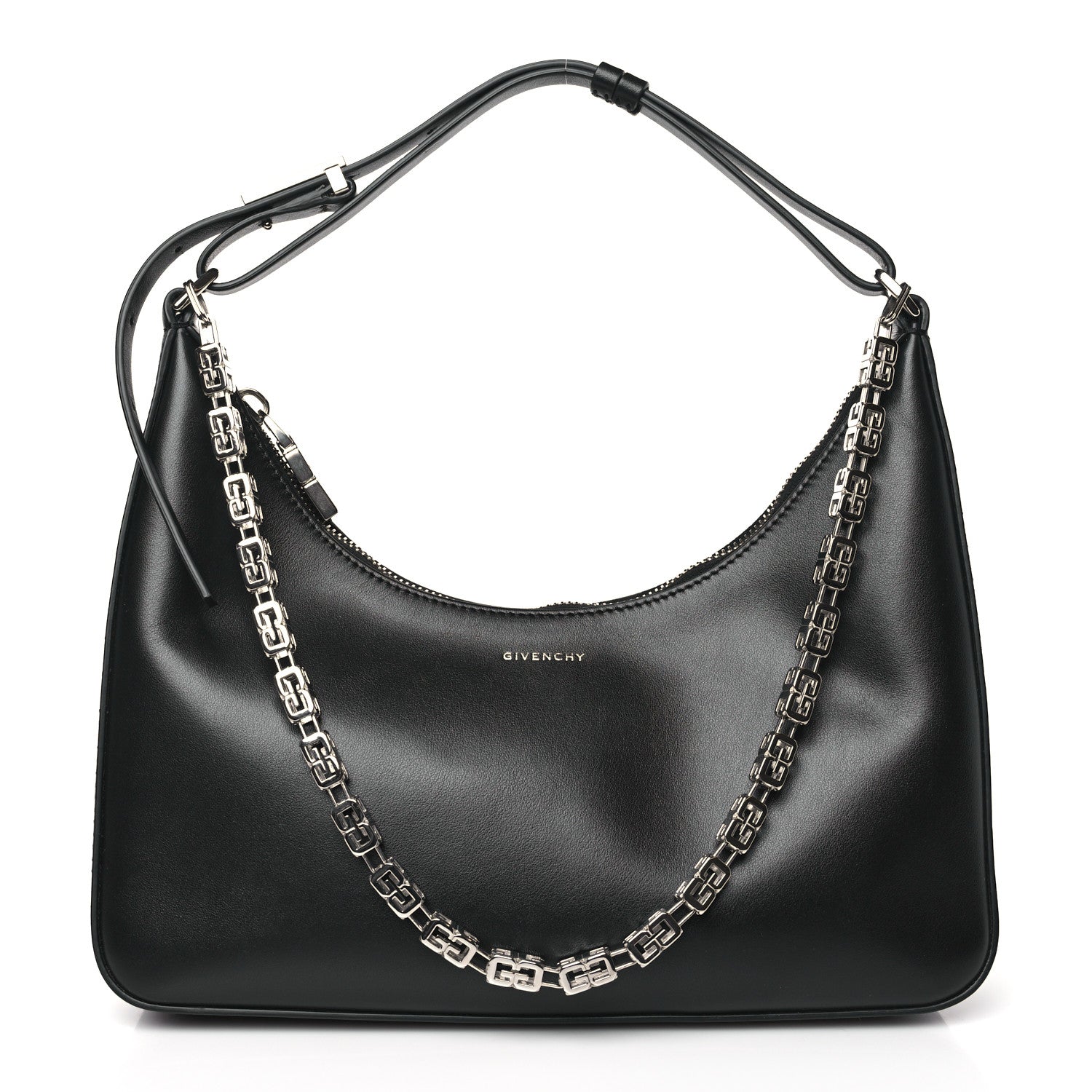 Givenchy Smooth Calfskin Small Moon Cut Out Shoulder Bag Black 1 of 9