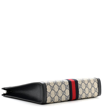 Gucci GG Supreme Monogram Web Ophidia Pouch Beige Blue 4 of 8